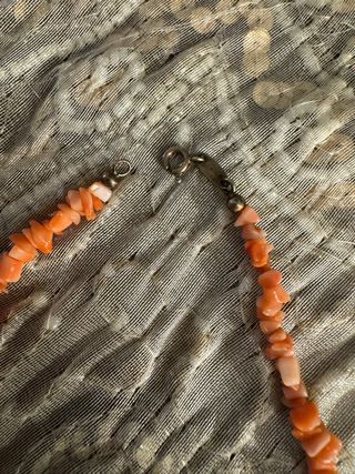Collana corallo rosa con chiusura argento