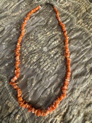 Collana corallo rosa con chiusura argento