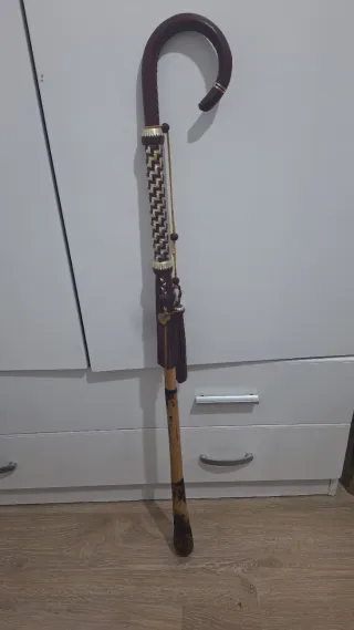 Baston Elegante Marron y Dorado