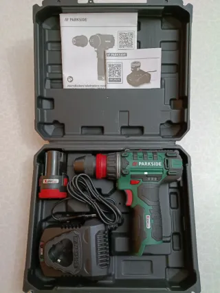 Taladro Atornillador Parkside12V+Bat+Carg+Maletin