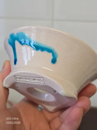 Maceta bonsai cerámica azul y blanco