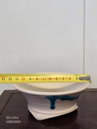 Maceta bonsai cerámica azul y blanco