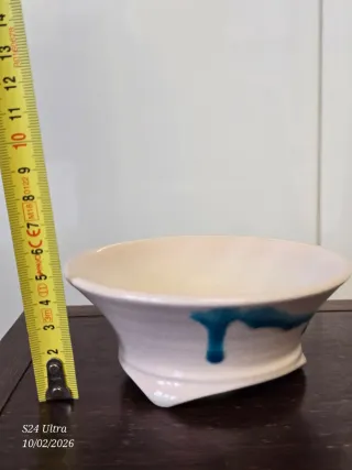 Maceta bonsai cerámica azul y blanco