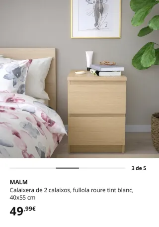 Cajonera IKEA roble 40x55