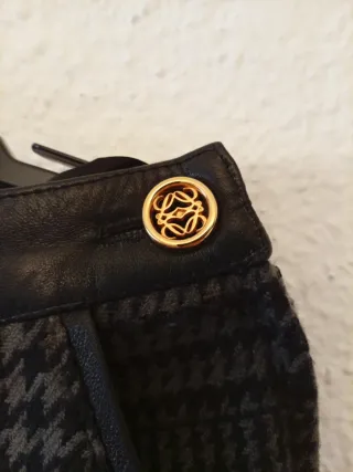 Falda Loewe cuadros marrón y gris