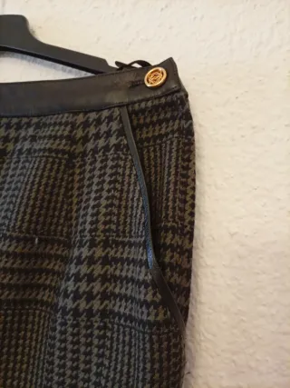 Falda Loewe cuadros marrón y gris