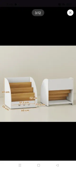 Estantería infantil blanca y madera