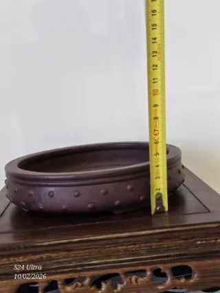 Maceta bonsai cerámica marrón/rojo