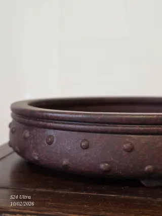 Maceta bonsai cerámica marrón/rojo