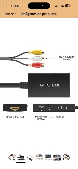 Convertidor AV a HDMI 1080p