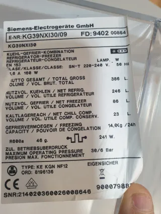 3 Cassetti Congelatore Frigorifero Siemens KG39