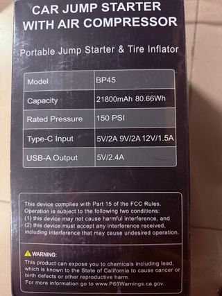 Arrancador BIUBOX BP45 12V 150PSI