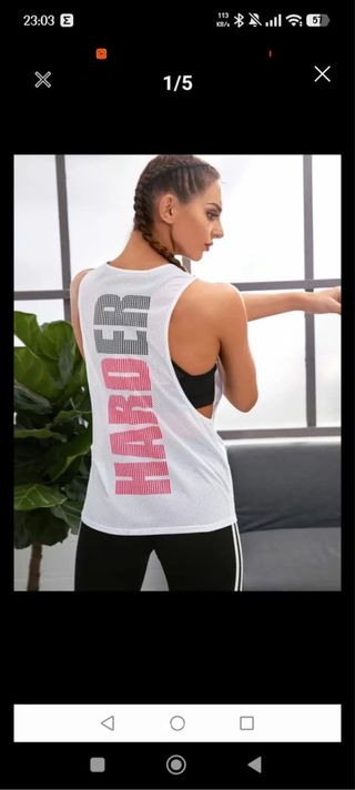 Camiseta deportiva HARDER blanca y rosa