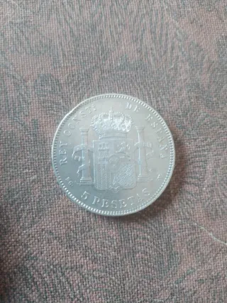 Moneda Plata Alfonso XIII 5 Pesetas 1893