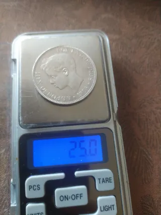 Moneda Plata Alfonso XIII 5 Pesetas 1893