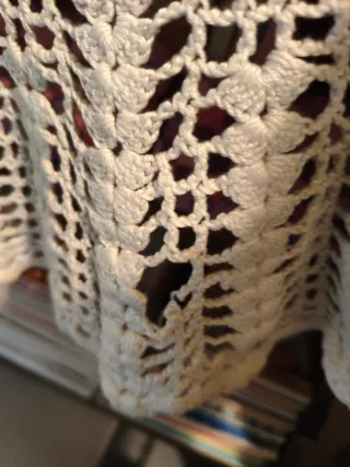 Mantel circular de crochet algodón antiguo