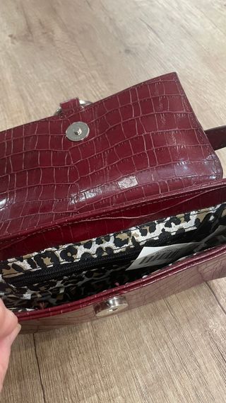 Bolso elegante granate efecto piel