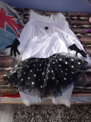 Disfraz blanco y negro talla única