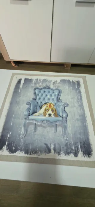 Set 3 Cuadros Perros Sillas Vintage