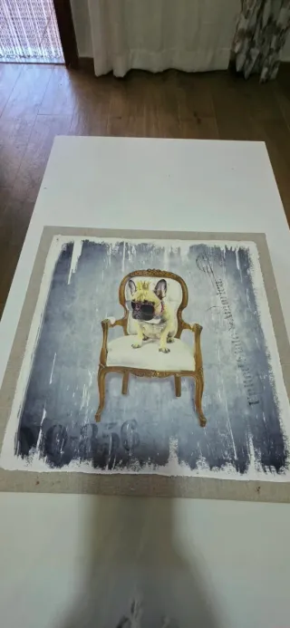 Set 3 Cuadros Perros Sillas Vintage