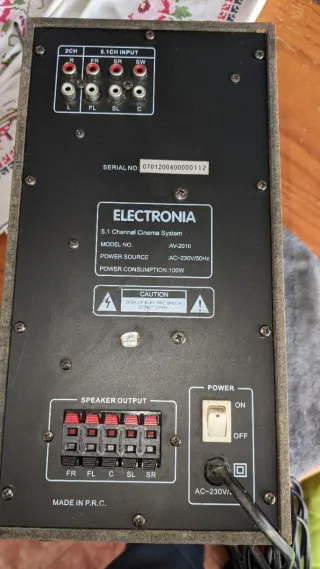 Colunas de som Home Cinema 5.1 CH AV-2010