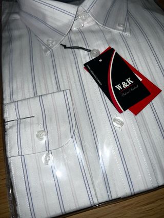 Camisa W&K rayas multicolor blanca