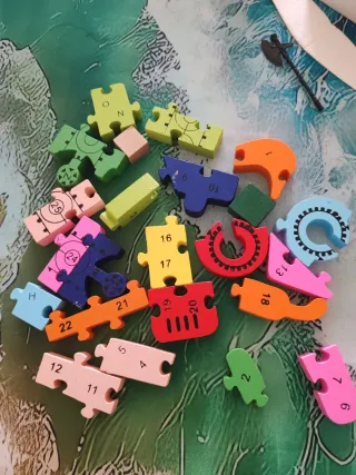 Juego de Rompecabezas de Madera con Números