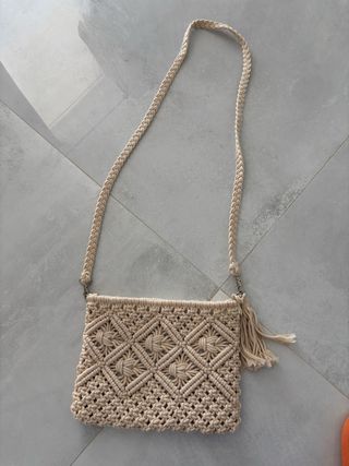 Bolso de macramé beige