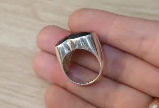 Anillo Tous Oso Negro Plata