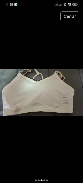 Sujetador deportivo Nike rosa y blanco