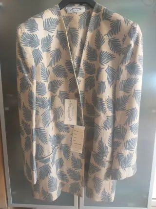 Traje de chaqueta estampado mujer