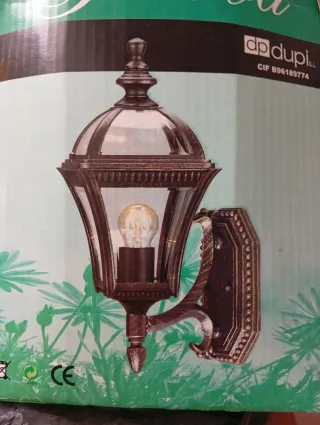 Lámpara de pared Dupí marrón y cristal