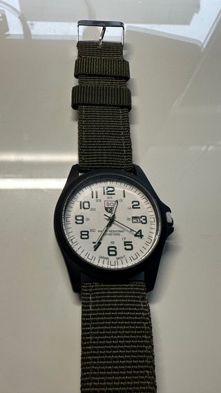 Reloj Soki Blanco Correa Verde Militar
