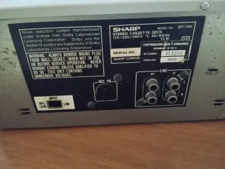 Pletina Sharp RT-11 Stereo Cassette Deck