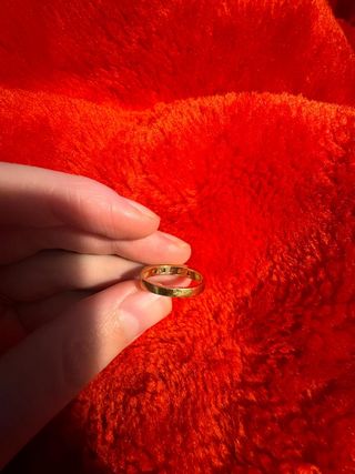 Anillo chapado en oro 18k con circonitas