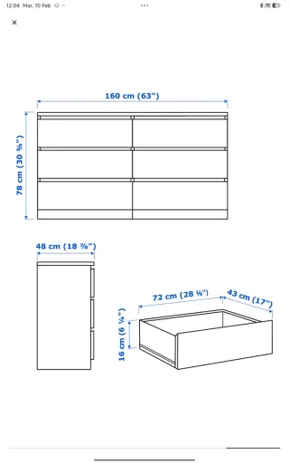 Cajonera 6 cajones madera blanca
