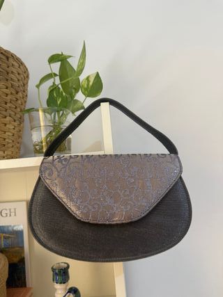 bolso de mano vintage plateado // clutch