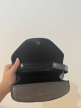 bolso de mano vintage plateado // clutch