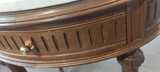 Mesa Bouillotte Francesa Mármol y Madera