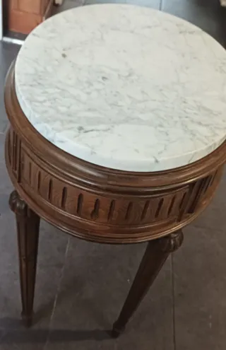 Mesa Bouillotte Francesa Mármol y Madera