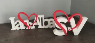 Figuras y Nombres Personalizados Sant Valentin 3D