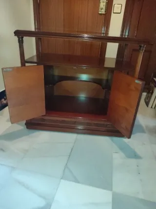 Mobile TV in legno e vetro