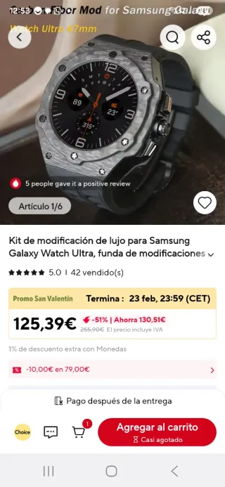 Samsung Galaxy Watch Ultra + Correa Naranja