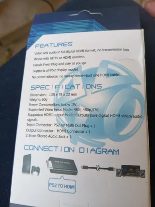 Adaptador PS2 a HDMI solo Hago Envios