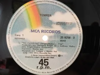 Vinilo Temper No Favors 1984