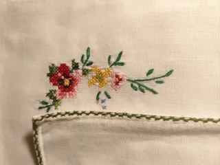 12 servilletas vintage bordadas a mano