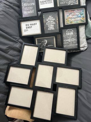 Portarretratos negro marcos múltiples