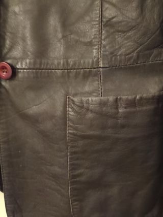 Chaqueta de cuero marrón