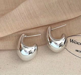 Pendientes Gota Plateados