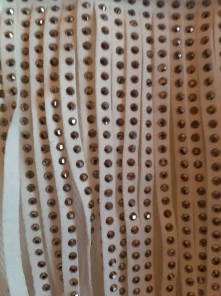 Chaqueta vaquera blanca con flecos T.Unica